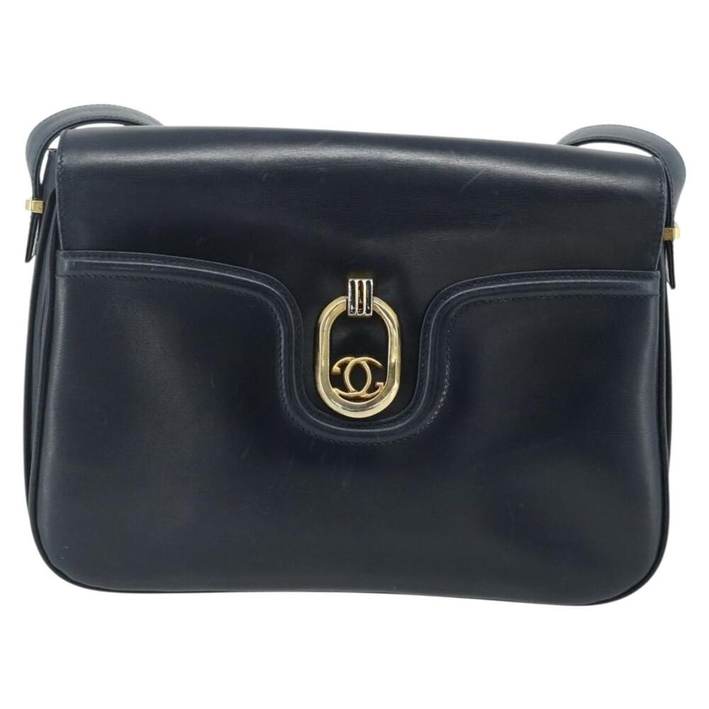 Gucci Leather Shoulder Bag Navy